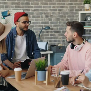 team has the discussion