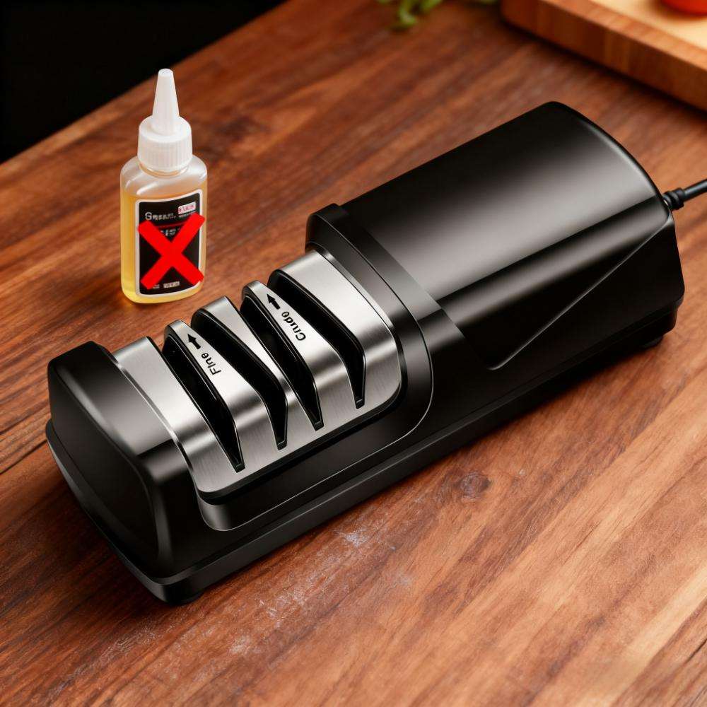 No oil is used for the electric knife sharpener