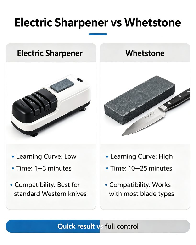 Electric Knife Sharpener vs Whetstone