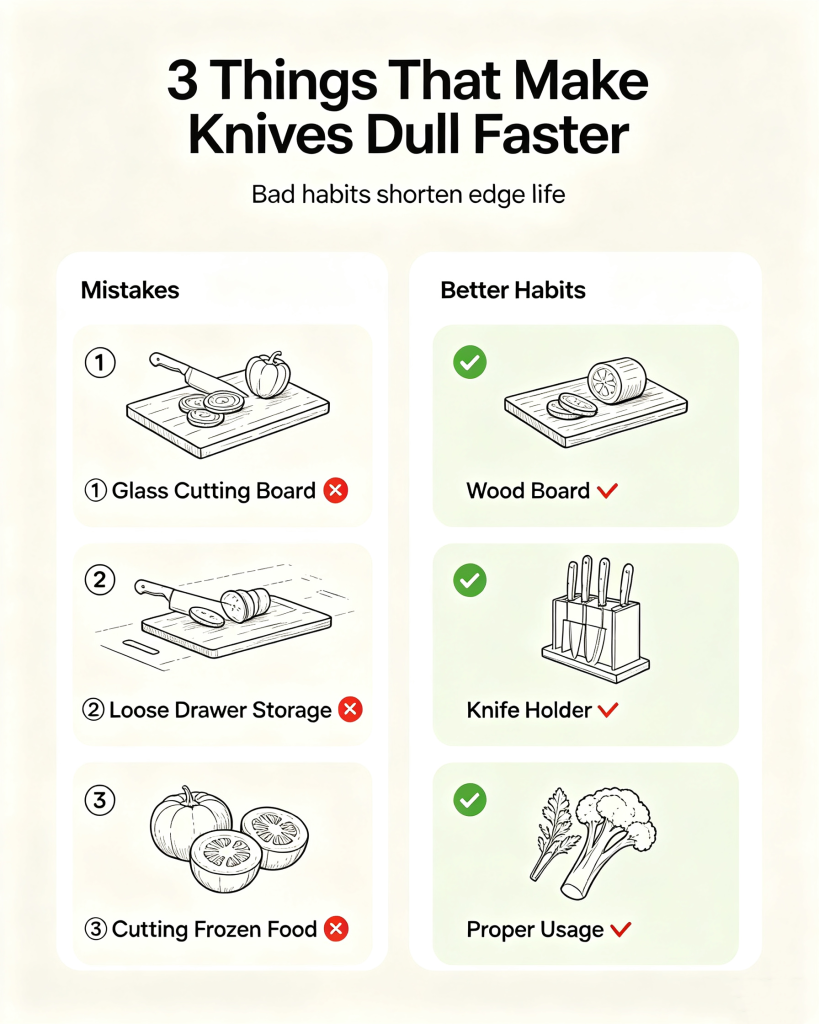 3 Things That Make Knives Dull Faster