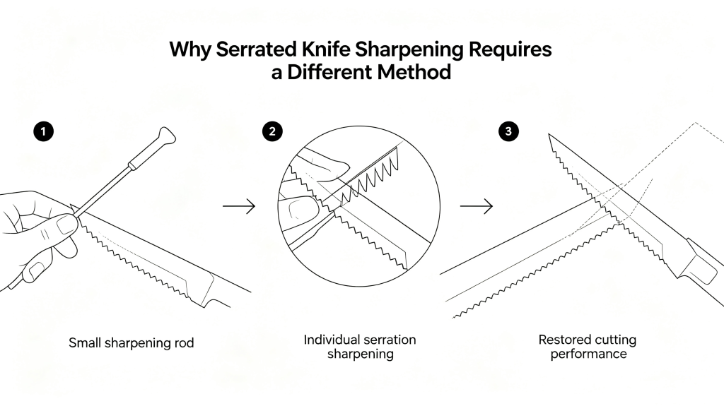Serrated Knife Sharpening Requires a Different Method